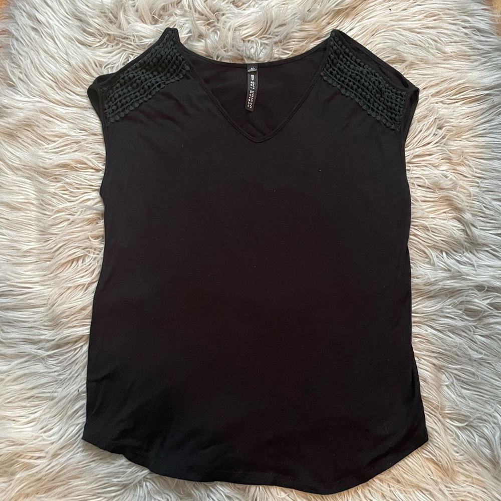 Design Lab Embroidered Open Shoulder Blouse